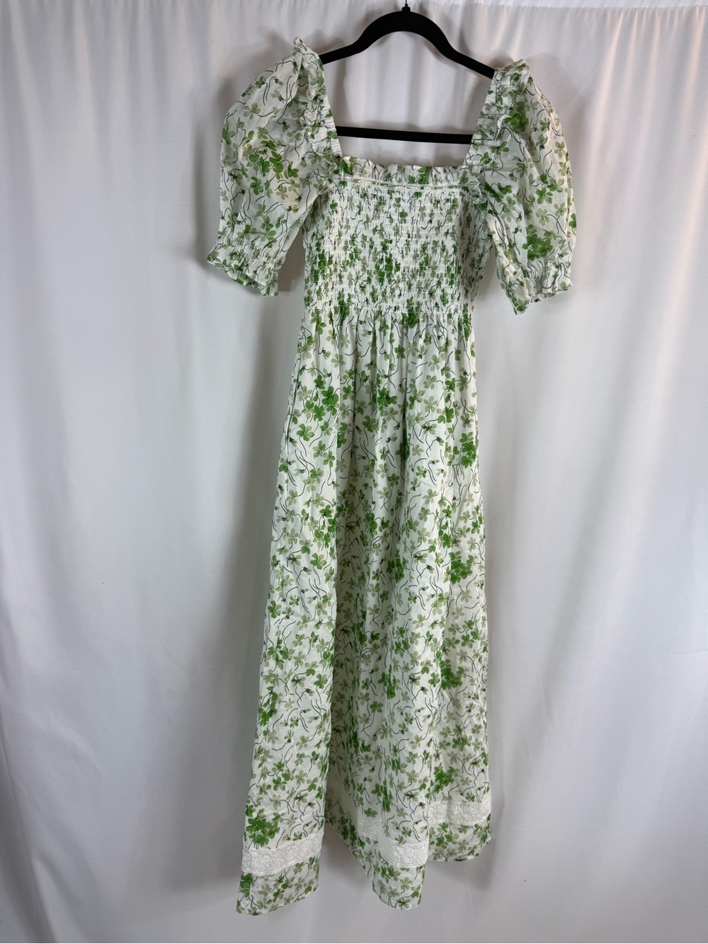 HILL HOUSE Green Sweet Pea Scarlett Nap Dress Size: S - Picture 12 of 17